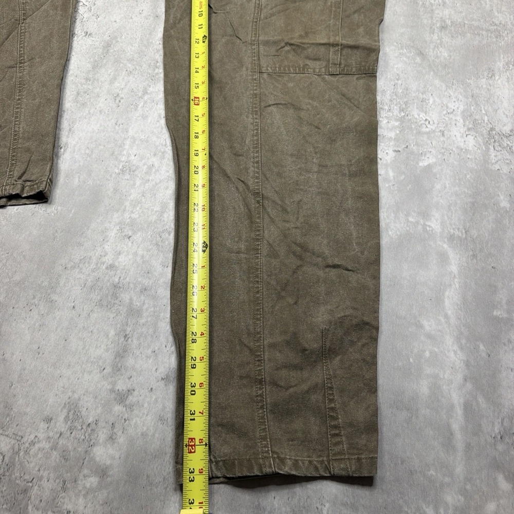 VTG Bugle Boy Pleated Cargo Pants Fits 32 Baggy 80s Brown Carpenter Jeans Khakis - Picture 7 of 10